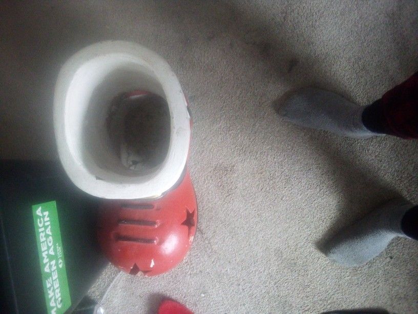 Clay Santa Boot Planter Home & Garden