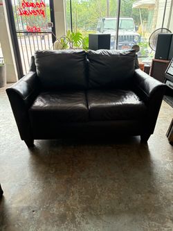 Leather loveseat
