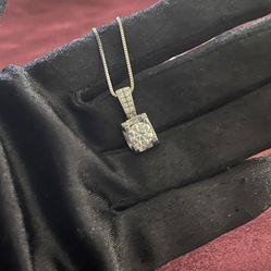 1 CT Moissanite Necklace 925 Silver 