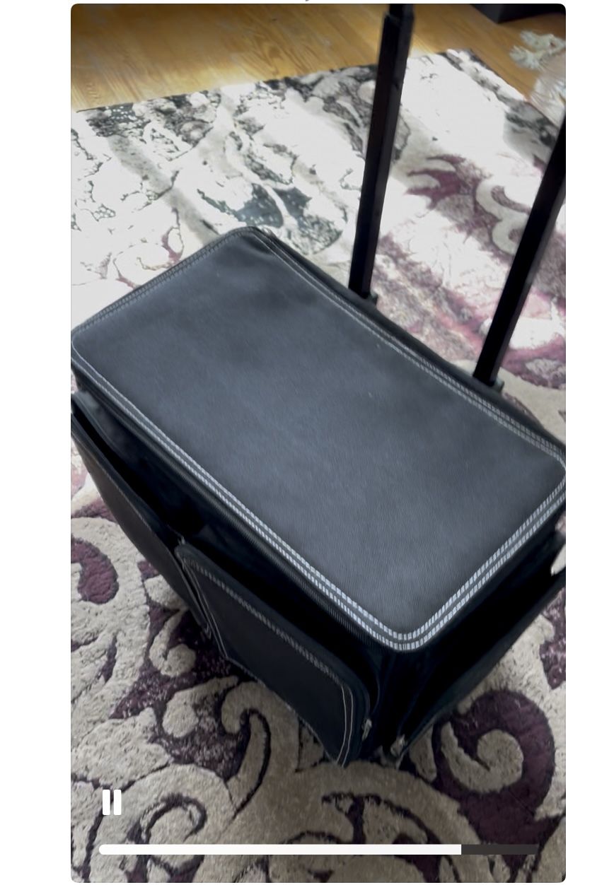 Rolling Bag For Craft Supply On Two Wheels With retractable Handle, For Sewing Supply, Jewelry Making Supply, And More