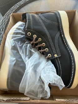 Black soft toe all sizes Leather Lace-Up Work Boots