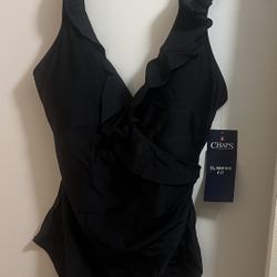 New Chaps, Slim Fit Size 14 One Piece Bathing Suit