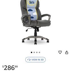 Brand New Serta Grey Bonded Leather Tall Back Height Adjustable Reclining Executive Office Chair 