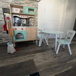 Kids Wooden Kitchen Play Set 