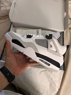 Air Jordan 4 White Grey Black Sneakers