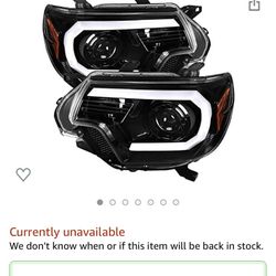 12-15 Pearl Black LED DRL Projector Headlights Head Lamps Pair