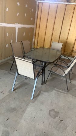 Set off table and six chairs
