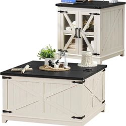 New in box Farmhouse Coffee Tab le Sets 2 Pieces,