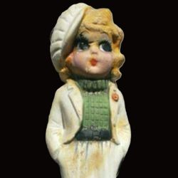 RARE Antique Carnival Apache Babe 15" Plaster Statue Bank 1936 Nice!