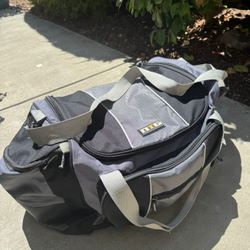 Large Grey & Black Duffel Sports Gear Outdoor Bag