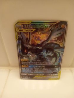 Pokémon Pikachu & Zekrom GX Tag Team Promo (MP/ HP condition) whitening & corner chip (I will trade for raw singles)