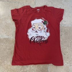 Christmas Theme Women T Shirt Size L