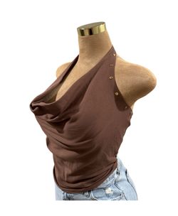 Halter top with gold studs