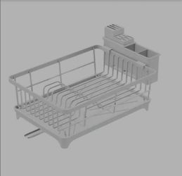 Dish Rack with Space-Saving, Compact, and Utensil Holder for Kitchen Counter and Home Kitchen, White (1-Pack)