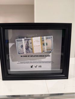 In Case of Inflation Break Glass Shadow Box Art