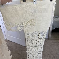 White Crochet 2 Piece/ Bachelorette Outfit 