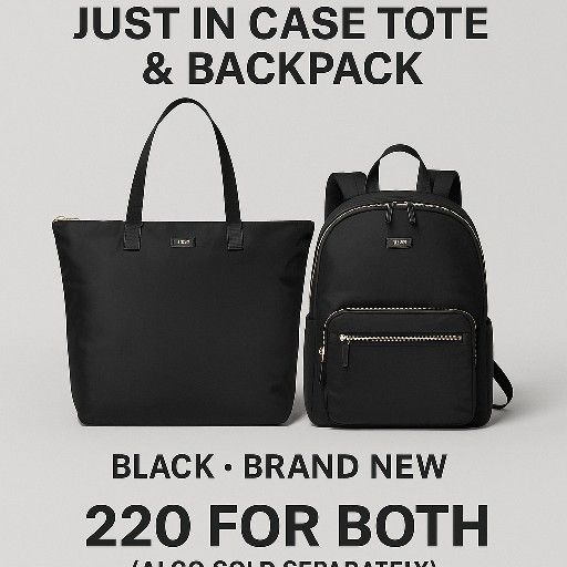 📦 TUMI Corporate Collection "Just-in-Case" Bundle – Tote + Backpack (Black) | MSRP $410 – Now Only $199
