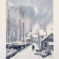 Charles Peterson HOME FOR CHRISTMAS Unframed Mint ARTIST'S PROOF 6/50