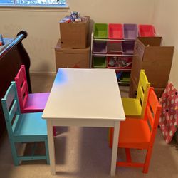 Kids Home School Table And 4 Chairs 