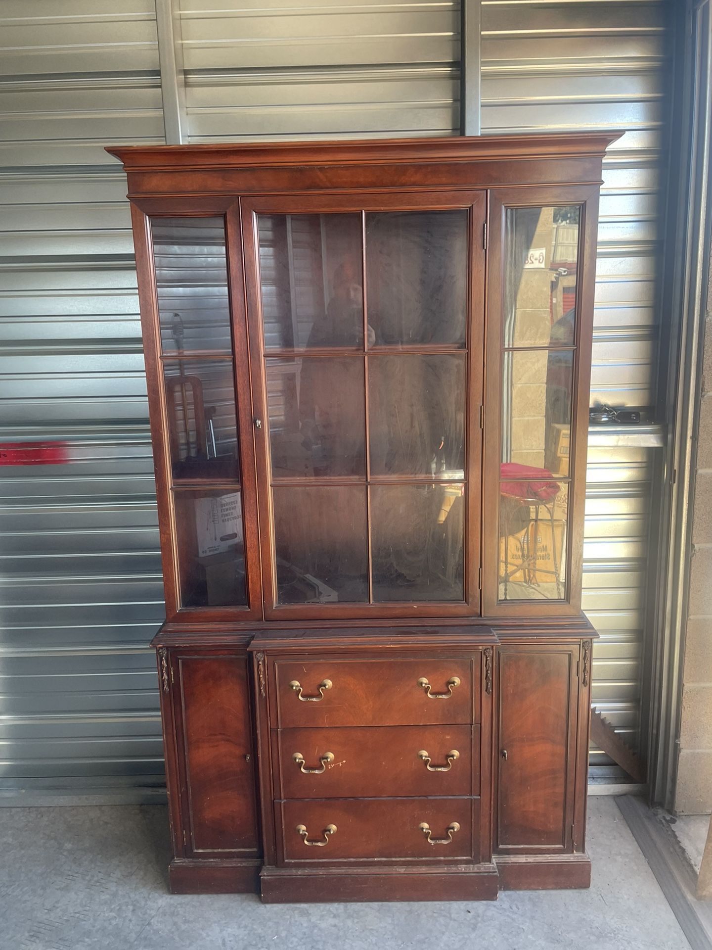 Antique Glass Front China Hutch
