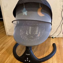 NAPEI baby swing Baby Chair black white with Toy Ornaments & Bug Net 