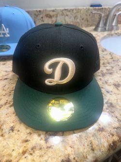 New Era LA Dodgers Fitted Hat Black Green 7 3/8