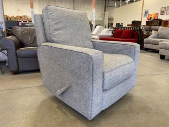 Light Grey Heathered Swivel Rocking Manual Recliner