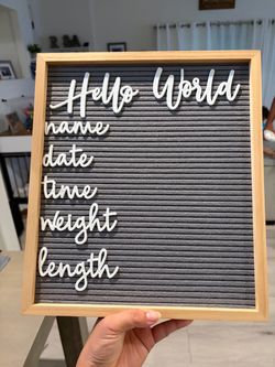 Gray Felt Letter Board with Wood Frame
