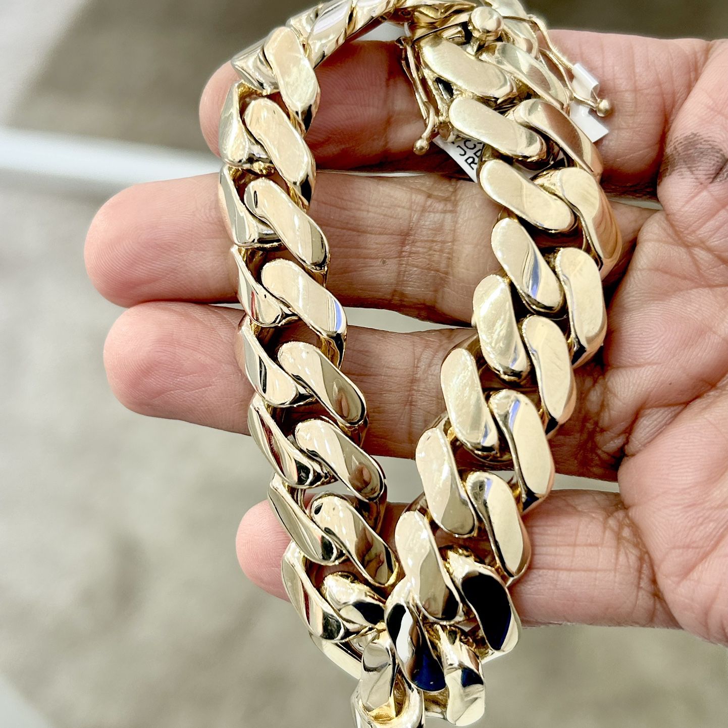 108.3 Gms 10KT-YG Solid Flat Miami Cuban Bracelet 