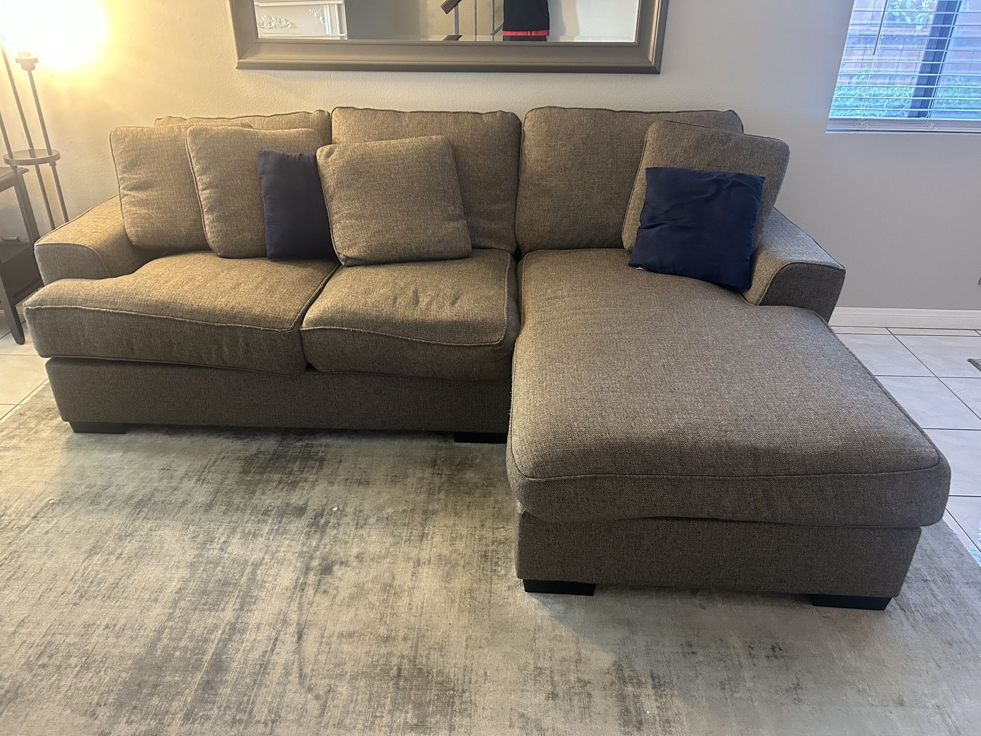 High Quality Grey Down-filled, L-Shaped Couch