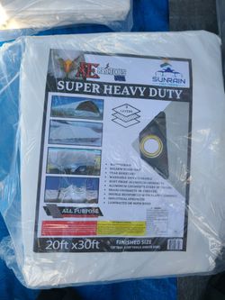 20ft × 30ft Super Heavy Duty White Tarp