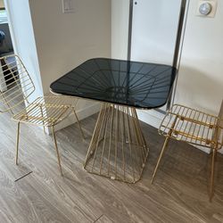Black And Gold Dining Table-small