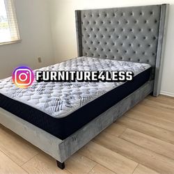 New Queen Bed Frame With Mattresss 