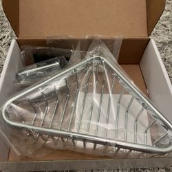 Ginger Hotelier 6" Wall Mounted Brass Corner Shower Basket with Deep Basket