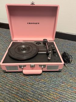 Crosley Cruiser Premier Vinyl Record Player with Built-In Speakers & Bluetooth — Blush Pink