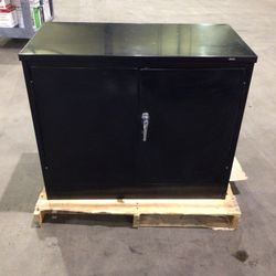 Lateral Storage Cabinet With 1 Shelf, Black, 36" L x 18.5" W x 30" H