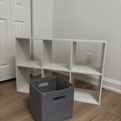 White 6 Cube Organizer (includes 4 bins!)