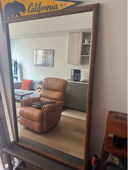 Solid wood mirror