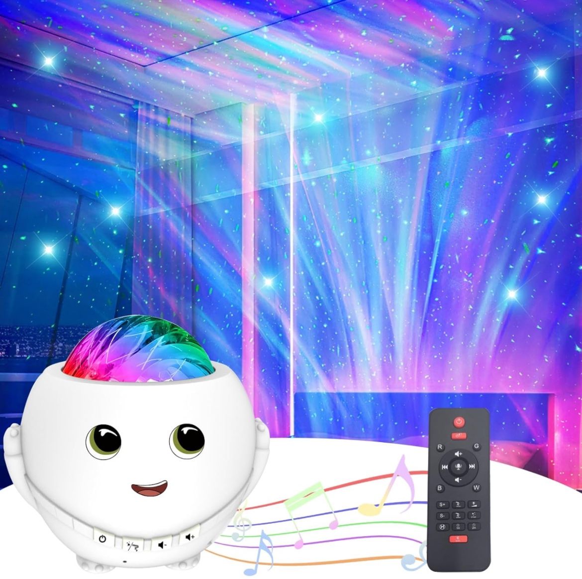 New In Box Star Projector Galaxy Aurora,35Lights Effects LED Lights,Remote Timer,Bluetooth Speaker for Parties,Northern Lights Room Decor