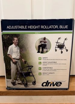Drive Medical RTL10261BL Foldable Rollator Walker With Seat (NEW)