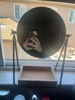 Black Wooden Makeup Mirrior