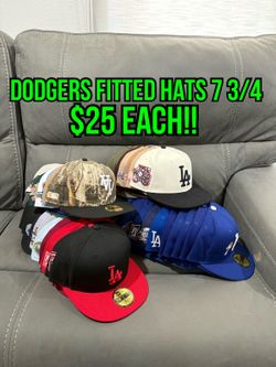 MLB New Era Los Angeles Dodgers Patch And Non Patch 59fifty Fitted Hats Size 7 3/4