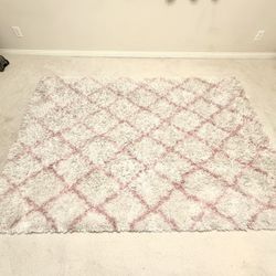 Bedroom/ Area Rug White And Pink