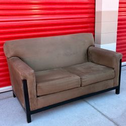 Suede loveseat