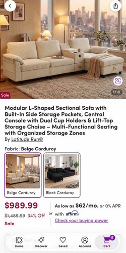 Latitude Run Modular L-Shaped Sectional Sofa