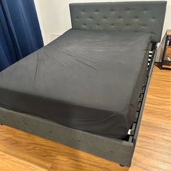 Queen Bed Frame with Headboard and Storage