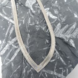 Sterling Silver Woven V Necklace
