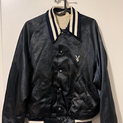 Don Alleson Athletic Men's Black Varsity Jacket Logo Accent Size S