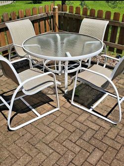 Table and chairs patio