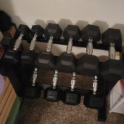 150 lb Dumbbell Set With Rack